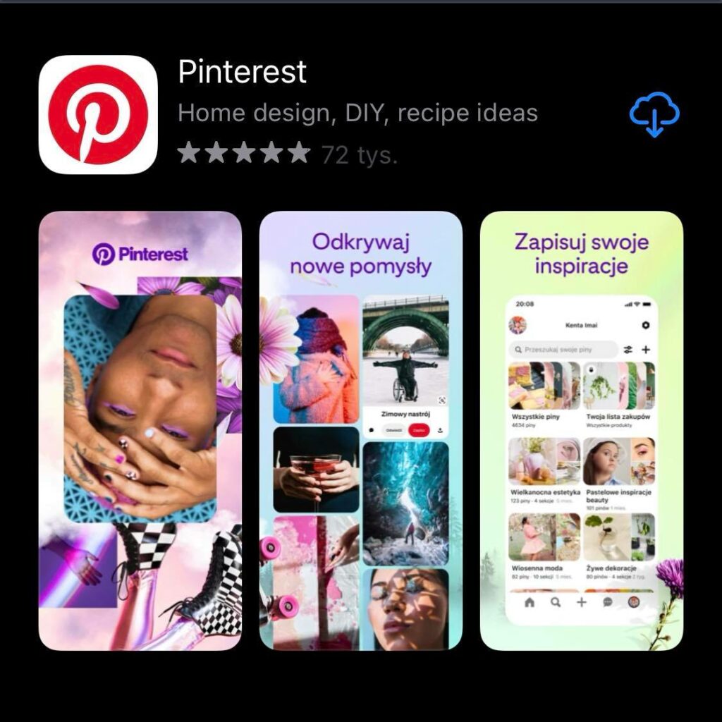 Pinterest - aplikacja do tworzenia treści w mediach społecznościowych 